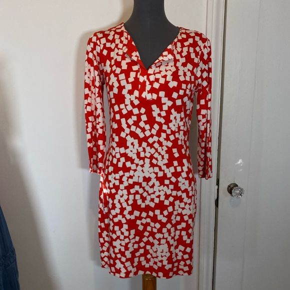 Diane Von Furstenberg Dresses & Skirts - DvF mini shift dress silk 3/4 sleeves 4